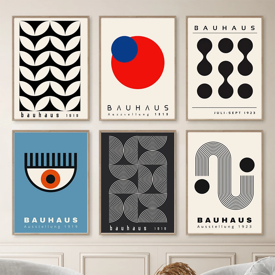 Photography Geometry - ภาพวาดแคนวาสไร้กรอบ 1 ชิ้น มีหลายขนาด งานศิลปะติดผนังสไตล์ Bauhaus