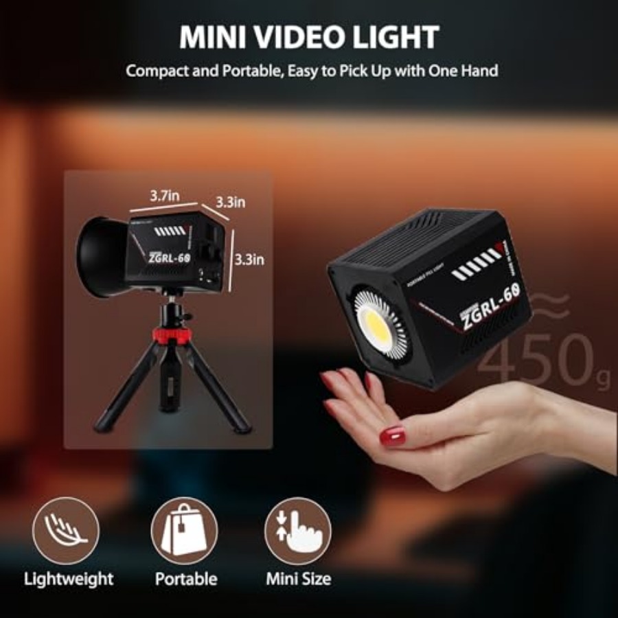 ไฟวิดีโอ LED COB 60W แบบพกพาพร - Photography Videos Free บทวิจารณ์และราคา