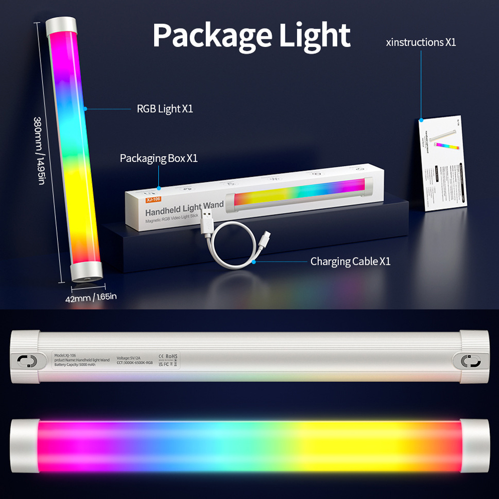 ไฟแท่ง LED RGB แบบมือถือ ควบคุ - Photography Videos Free บทวิจารณ์และราคา